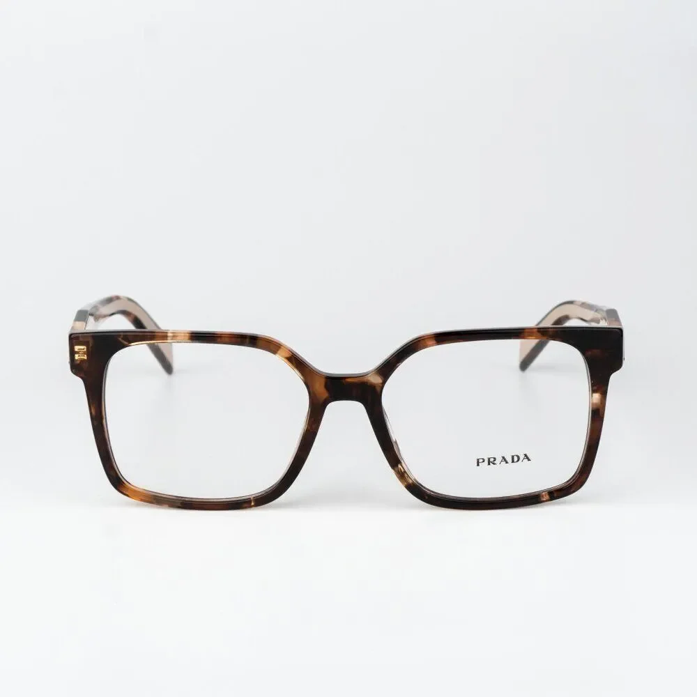 Prada Women Eyeglasses Havana Caramel Square PRB03V 07R1O1 NEW AUTHENTIC